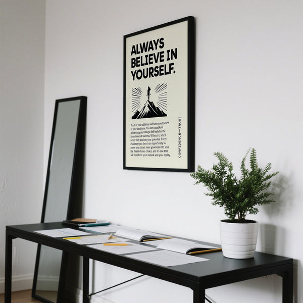 Believe in Yourself poster for personal growth and positivity