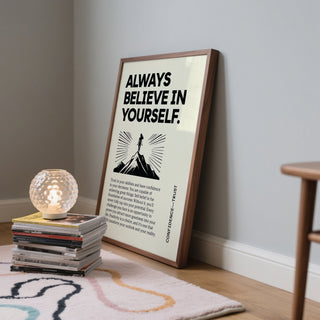 Believe in Yourself poster featuring elegant typography