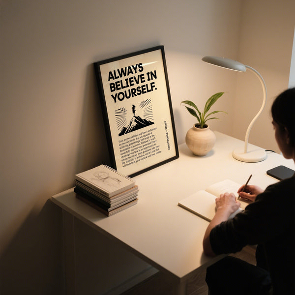 Modern Believe in Yourself poster for inspiring interiors