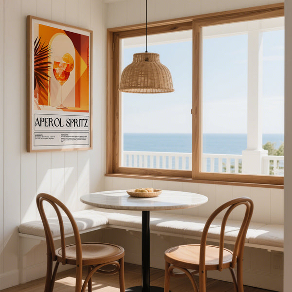 Trendy cocktail art print for kitchen wall