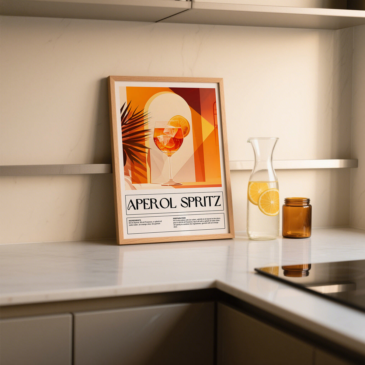 Modern Aperol Spritz Poster for kitchen walls