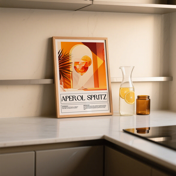 Modern Aperol Spritz Poster for kitchen walls
