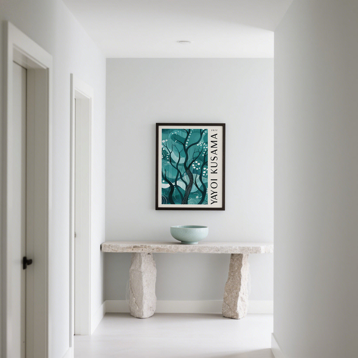 Hallway Green Nature Poster for minimalist white wall