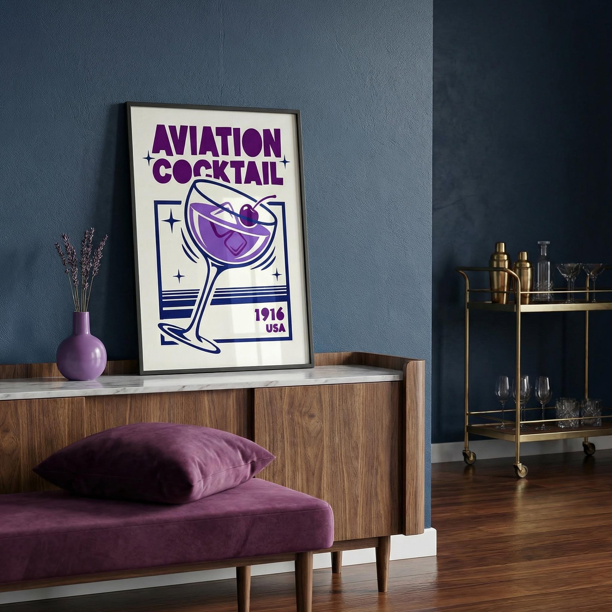 Aviation Cocktail-tryck