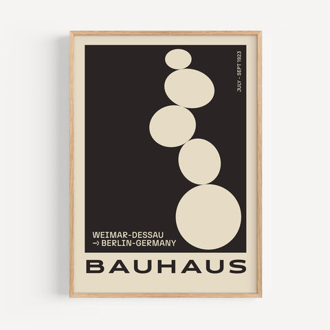 Bauhaus Poster Design | Modern Black Art for Yoga Studio & Home