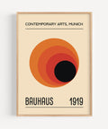 "Sunset Radiance" Bauhaus-inspired geometric art poster.