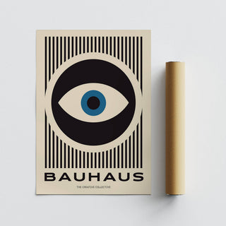 Premium matte art modern prints with Bauhaus eye motif
