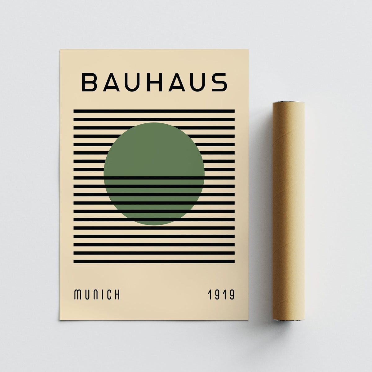 Abstract Bauhaus art poster showcasing balance and structure