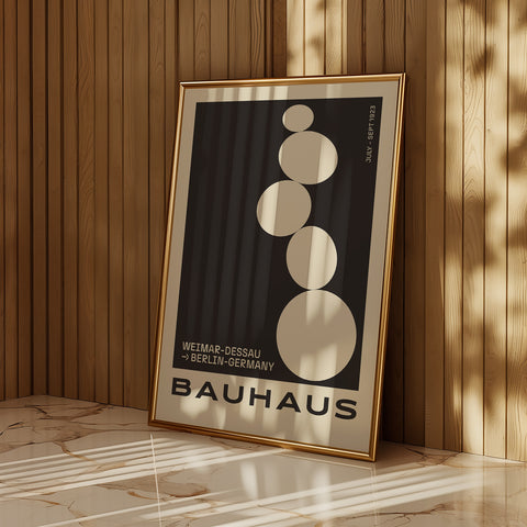 Minimalist Bauhaus wall art for meditation and yoga spaces
