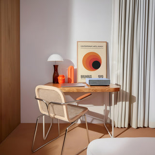 Circular gradient prints Bauhaus design for hallway or study spaces