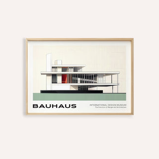 Bauhaus blueprint featuring modernist architecture