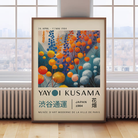 Yayoi Kusama Print | Colourful Abstract Floral Wall Art