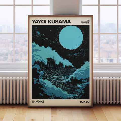 The Japanese Wave Print Yayoi Kusama Wall Art