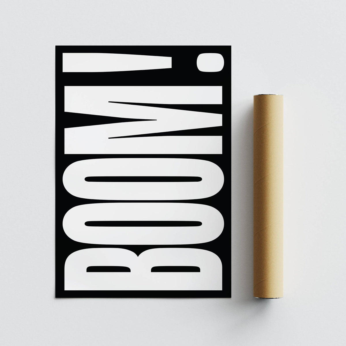 Modern typography wall art with striking bold lettering