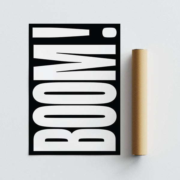 Modern typography wall art with striking bold lettering