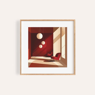 Office Interior Architecture Art in red