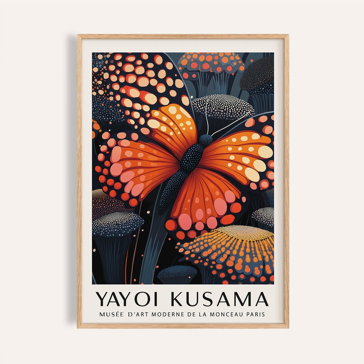 Poster butterfly featuring abstract Kusama-inspired design
