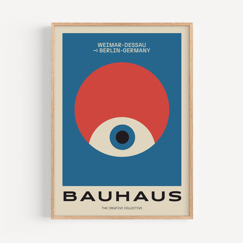 Bauhaus Geometric Eye Poster in Bold Colours for Modern Home Decor