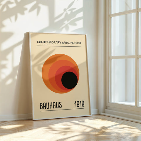 orange-black-bauhaus-poster-sunset-radiance-front-view