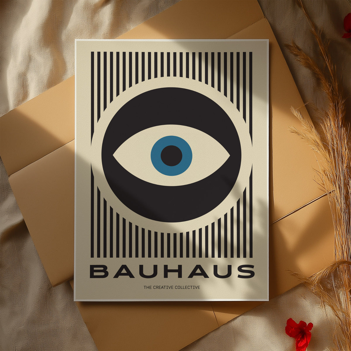 Bauhaus-inspired art modern prints for minimalist office decor