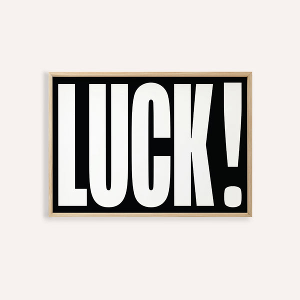 Black and white typography print featured in lucky gifts
