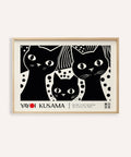 Black cat wall art featuring Yayoi Kusama-inspired design