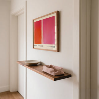 Color block wall decor with soft transitions and bold hues