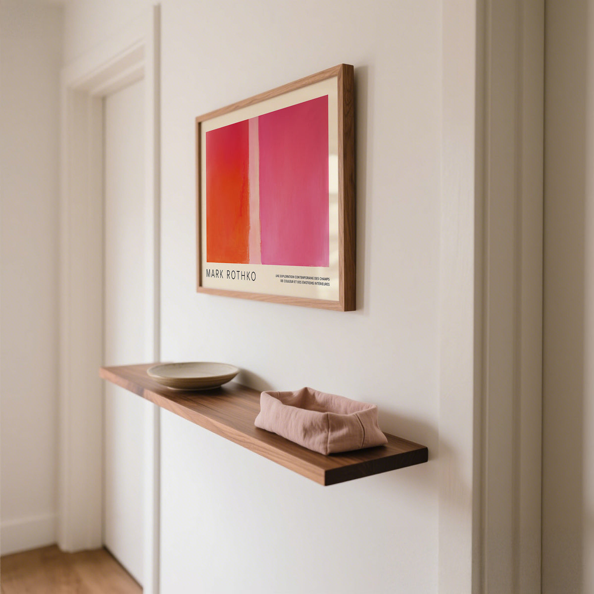 Color block wall decor with soft transitions and bold hues