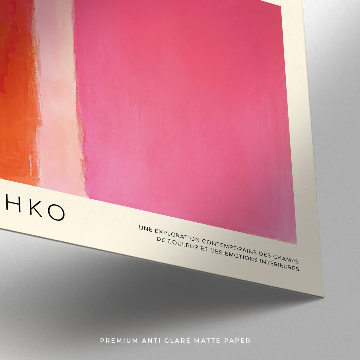 High-quality color block wall decor on matte paper