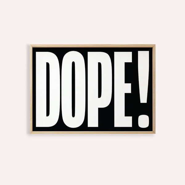 Bold font poster featuring DOPE typography