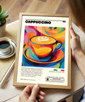 Cappuccino art print for home café or kitchen decor
