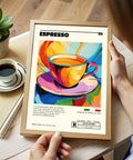 Espresso wall art with Italian charm for home cafés
