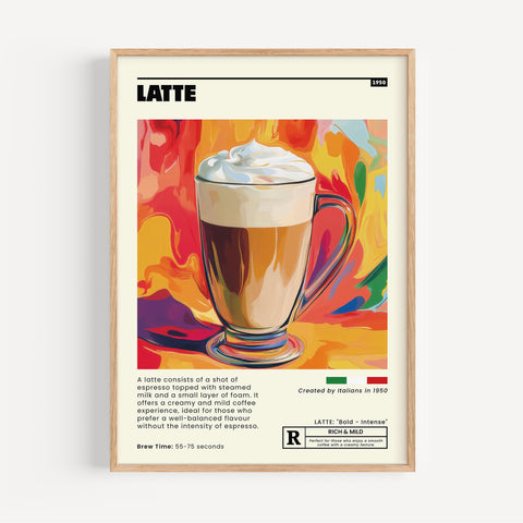 Italian latte Wall Art for Kitchen