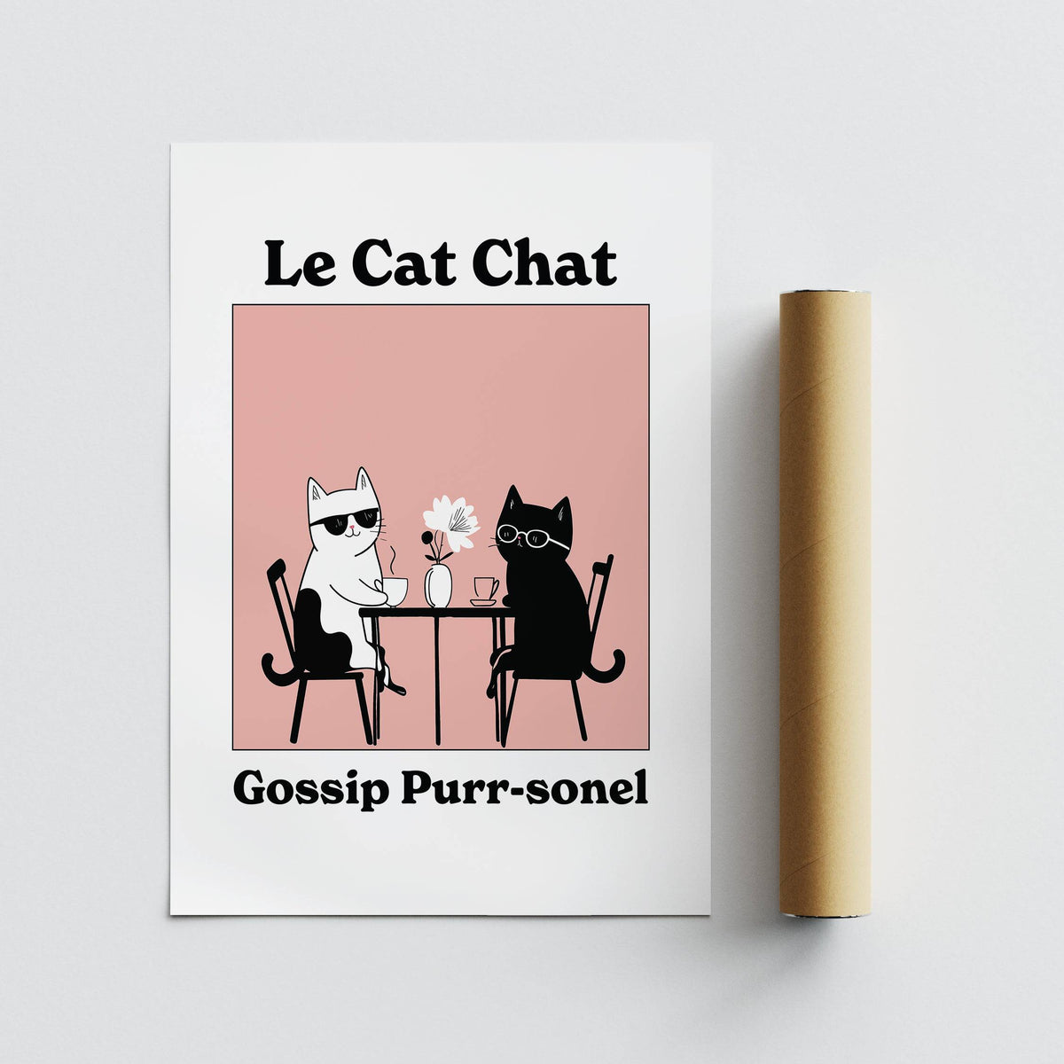 Bold and playful funny cat artwork for modern bedroom decor