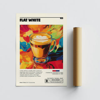 stylish coffee shop wall art with espresso illustration