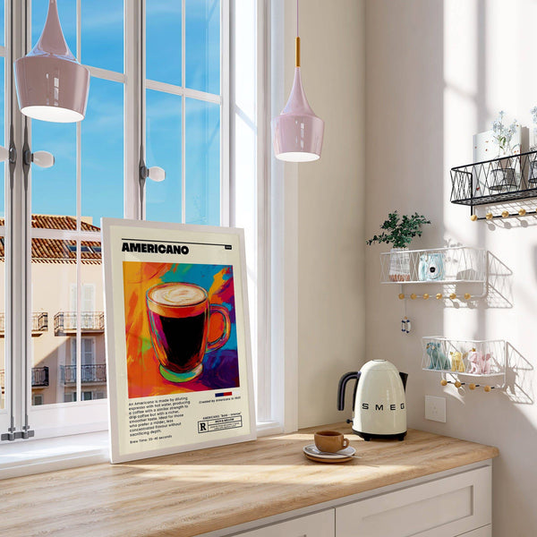 Modern coffee print for kitchen decor