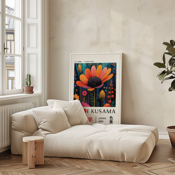 Large flower wall decor print for statement home interiors
