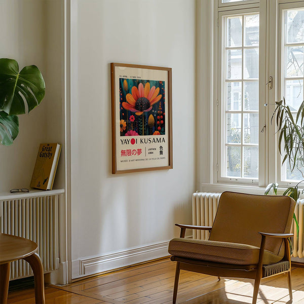 Abstract flower wall decor featuring surreal botanical patterns