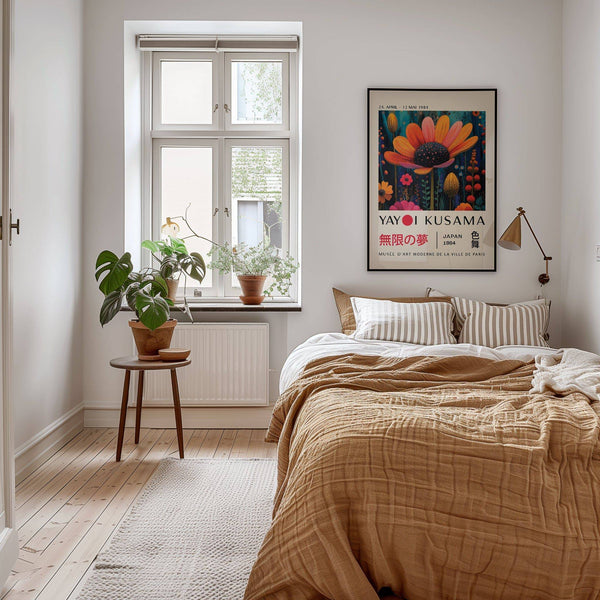 Modern flower wall decor inspired by Yayoi Kusama’s aesthetic