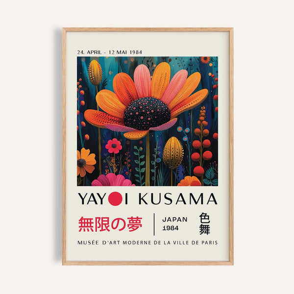 Flower wall decor featuring a bold and colourful floral print