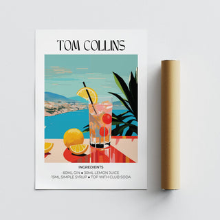 Matisse-style artwork bar featuring classic gin cocktail illustration