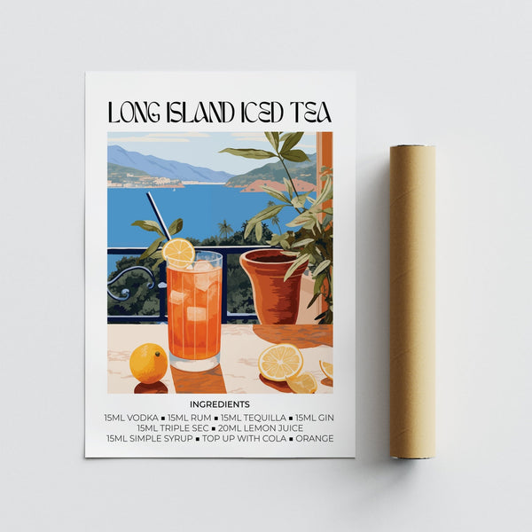 Colourful abstract cocktail wall art for home bars and patios