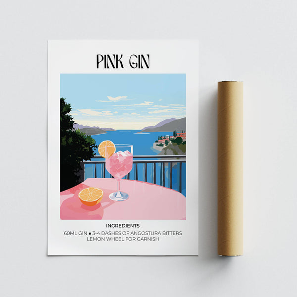 Matisse-inspired bar cart art with refined lines and blush hues