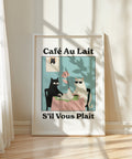 Quirky Kitchen Wall Art - Retro Café Scene with Cats