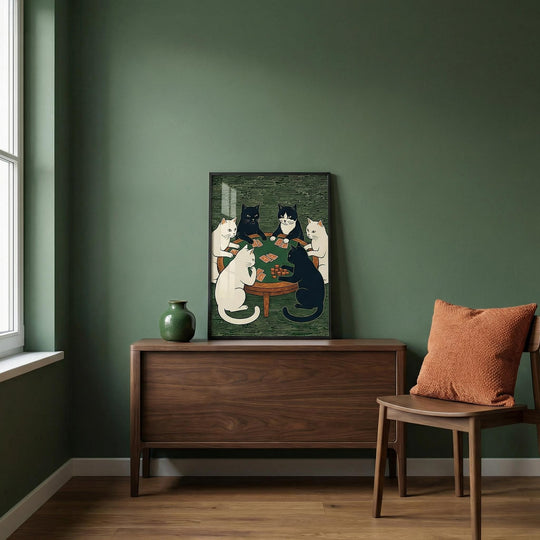 Cat Poker Print