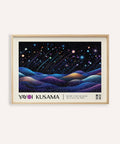 Celestial landscape prints with shooting stars and dotted hills for living room