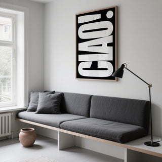 Elegant Ciao poster ideal for entryways and living rooms