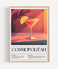 Cosmopolitan cocktail recipe poster for kitchen wall decor