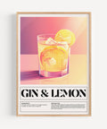 Bright and modern Gin & Lemon Cocktail Poster