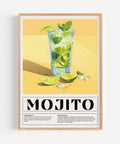 Refreshing mint and lime Mojito recipe poster for home bar
